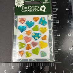 Glitter Puffy HEARTS Stickers The Card Connection 1 Package 20 Mixed Hearts