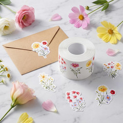 500Pcs Wildflower Stickers Self-Adhesive Waterproof Colorful Floral Paper