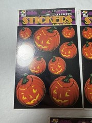 Lot Of 3 Vintage Paper Magic Halloween Stickers Pumpkin Sealed NOS 12 Sheets