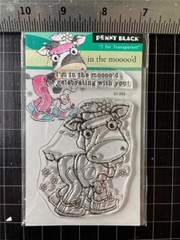 New Penny Black Rubber Stamp clear COW IN THE MOOOO’D 2 CELEBRATE