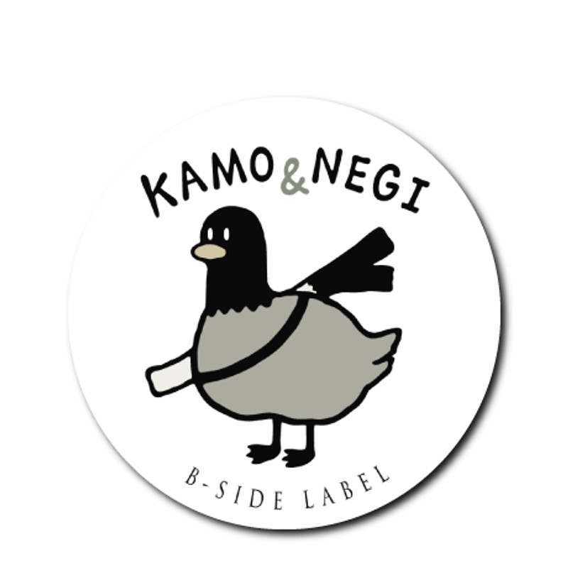 Duck & Leek Round (White English) B-SIDE LABEL sticker art thick graphic vinyl