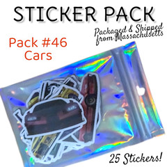 STICKER PACK – Pack #46 – 25 Pieces – Cars