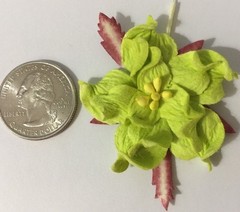 GREEN/YELLOW PREMIUM GARDENIA FLOWERS(7pc)Stamping Scrappin •Handmade•Garden•••
