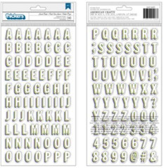 AMERICAN CRAFTS THICKERS PRINTED CHIPBOARD LETTERS – SWEET RUSH -148 PC -2PKG