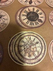 Clock Face Die Cut Shapes Vintage Style Collage Scrapbooking