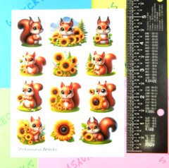Squirrels & Sunflowers Sticker Sheet