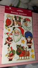 Vintage American Greeting Stickers Christmas Santa Claus 4 Sheets New In Pack