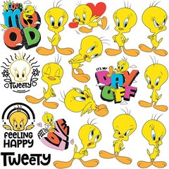 LOONEY TUNES TWEETY VARIETY DIE CUT VINYL 50 CT STICKER PACK