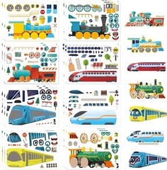 High-Quality Train Stickers Sheets for Kids – DIY Creativity & Party Supplies