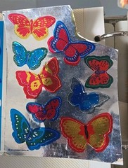Vtg Hallmark Stickers Razzle Dazzle Rainbow Stars Butterfly Butterflies