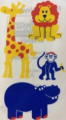 HIPPO & FRIENDS Stickers(4pc)Frances Meyer•Lion•Giraffe•Monkey•Animals •Zoo••