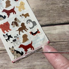Vintage Sandylion Sticker Design Kromekote Stickers Mini Puppies Dogs Pups Puppy