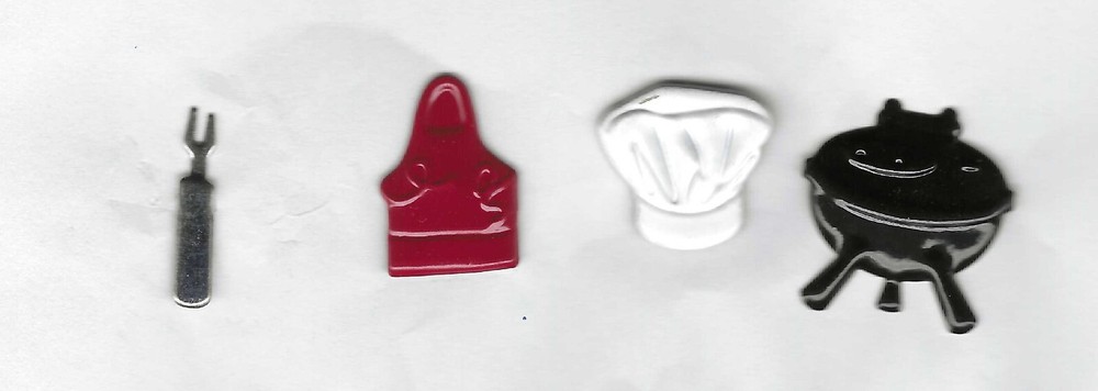 BARBAQUE # 1 SCRAPBOOKING DECORATIVE BRADS EYELET OUTLET 8 PCS 4 DESIGNS