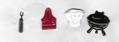 BARBAQUE # 1 SCRAPBOOKING DECORATIVE BRADS EYELET OUTLET 8 PCS 4 DESIGNS