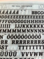SEVEN (7) Letraset INSTANT LETTERING Transfer Letters Knightsbridge 48pt NICE 2