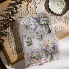 25 pcs Spring Bouquet Translucent Vellum Matte Surface Paper Sticker Scrapbook