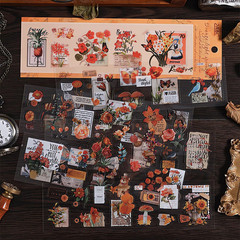 556 Pcs/48 Sheets Stickers for Scrapbooking,Scrapbook Flower Stickers for Scrapb