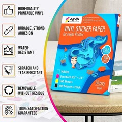 Waterproof Printable Vinyl Sticker Paper – 100 Sheets