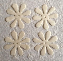 10 Flowers Ivory petals Cream off white Flower Handmade mulberry paper Wedding