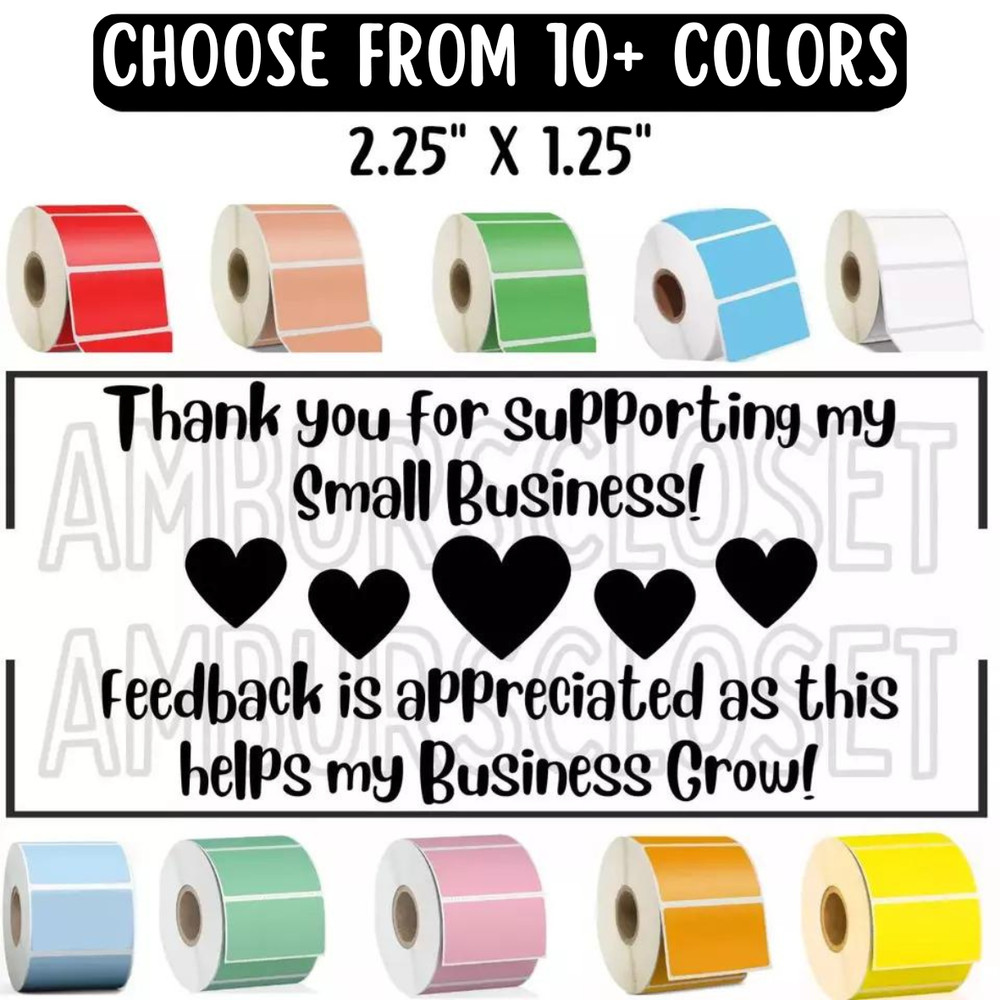 SMALL BUSINESS STICKERS 2.25″ LABELS SEALS REVIEW THANK YOU SCRATCH RESISTANT