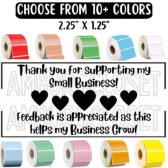 SMALL BUSINESS STICKERS 2.25″ LABELS SEALS REVIEW THANK YOU SCRATCH RESISTANT