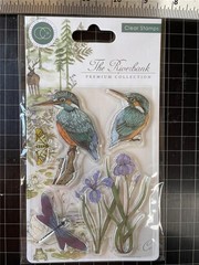 New Craft Consortium Rubber Stamp set RIVERBANK KINGFISHER BIRDS free USA ship