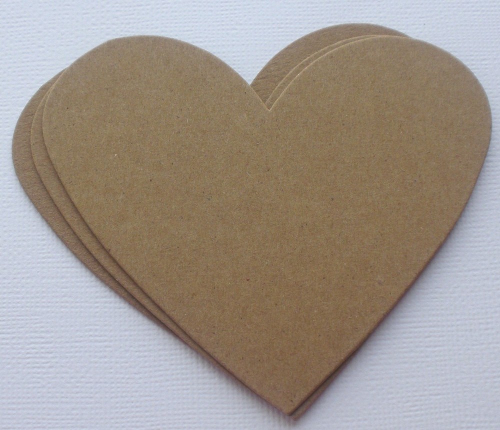 {4} PERFECT HEARTS – Bare Raw Chipboard Die Cuts – Embellishment