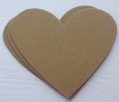 {4} PERFECT HEARTS – Bare Raw Chipboard Die Cuts – Embellishment