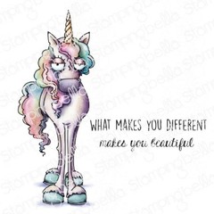 New Stamping Bella Rubber Stamp ODDBALL UNICORN cling set of 2 free USA ship