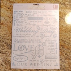 K & Company La Boutique Wedding Day Rub-On Transfers White/Gray MPN S90168