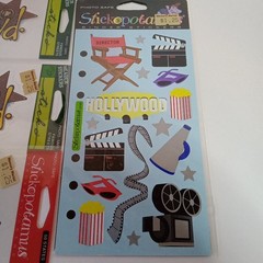 Lot Of 4 Packages Of California Hollywood Movies Film Themed Stickers Scrap Book