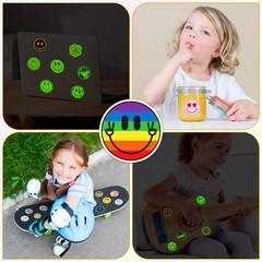 50PCS Smile Glow in The Dark Stickers