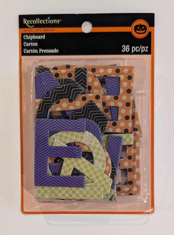 Halloween Letters Chipboard Scrapbooking Embellishments By Recollections 36 Pcs