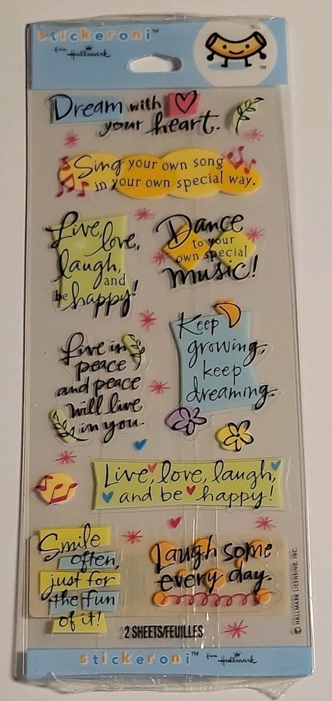 Hallmark Dimensional Multicolor Inspirational Words & Phrases Stickers