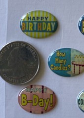 HAPPY BIRTHDAY Epoxy Oval Bubble Phrase Stickers(5pc)Li’l Davis•Cake Time•Party