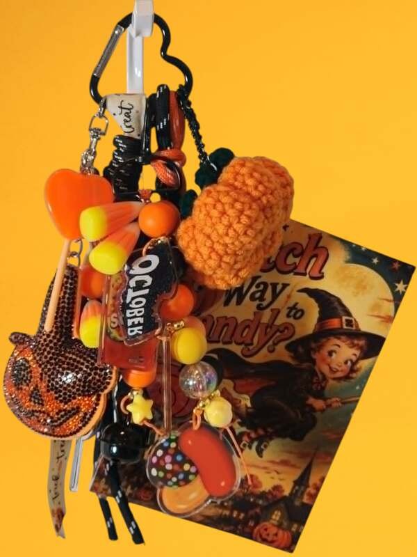 Halloween Candy Junk Journal Charm Bag Charm Accessory New Handmade OOAK
