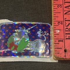 Vintage 80’s Holographic Prism Vending Unicorn Purple With Pink Polka Dots
