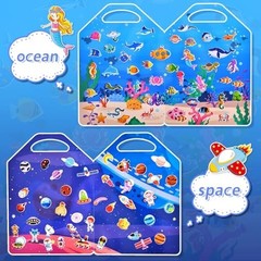 6 Set Puffy Sticker Books (260pcs) – 3D Reusable Animal, Dinosaurs, Space, Vehic
