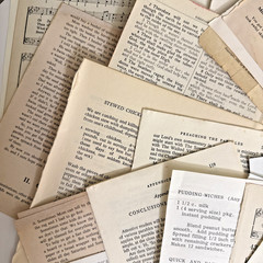 Vintage Ephemera Lot 50 Pages from Different Books Hymn/Recipe/Dictionary/Novels