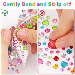 CCINEE 3921pcs Gems Stickers for Crafts, 16 Sheets Self Adhesive Multicolor