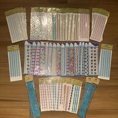 Lot Of 54 New Jewel Border Stickers Gemstone Multicolored adhesive Packs