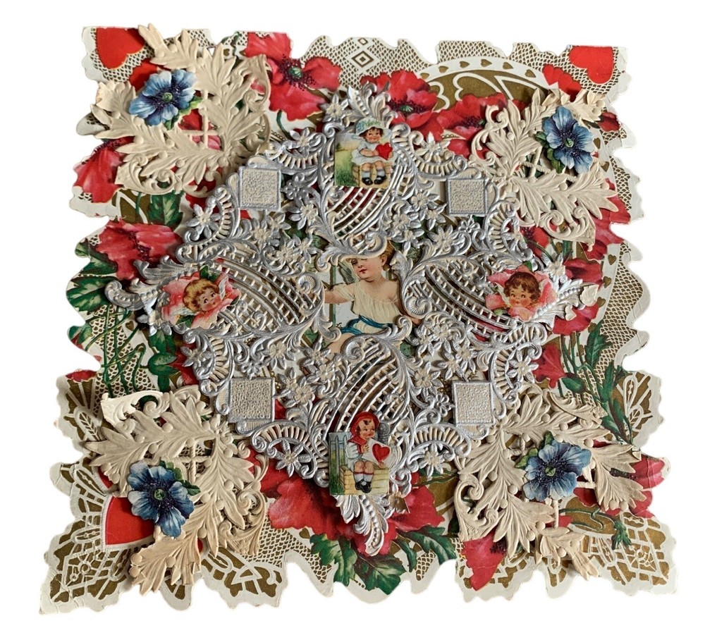 Victorian Die-Cut Paper Lace Valentines Day Vintage