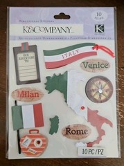 K&Company Italy travel destination dimensional stickers, Italy vacation stickers
