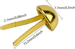 100 PCS Brass Paper Fasteners Metal Brass Fasteners, Mini Brads for Paper