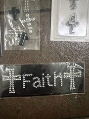 Huge Lot Scrapbook Religious Cross Charms Vellum Stickers Gemstones