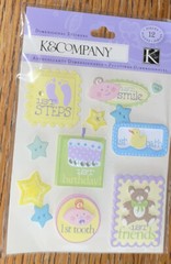K&Company Baby 1st Steps First Friends Smile Bath Tooth Birthday 1 Year Stickers
