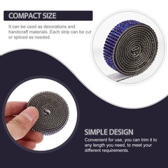 3 Packs Lightweight Blue Rhinestone Trim Self Adhesive for Embellishing Clothes