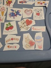 Scholastic Valentines Stickers 1985 Hearts Animals Cupid Rare Vintage New 23