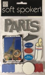PARIS KIDS Dimensional Soft Spoken Stickers(8pc)MAMBI•France•Bon Jour*Notre Dame