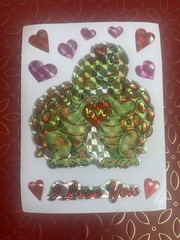 Vtg Adorable I Love You Turtles Vending Sticker Sheet Kodak 4×3 Inches Rare